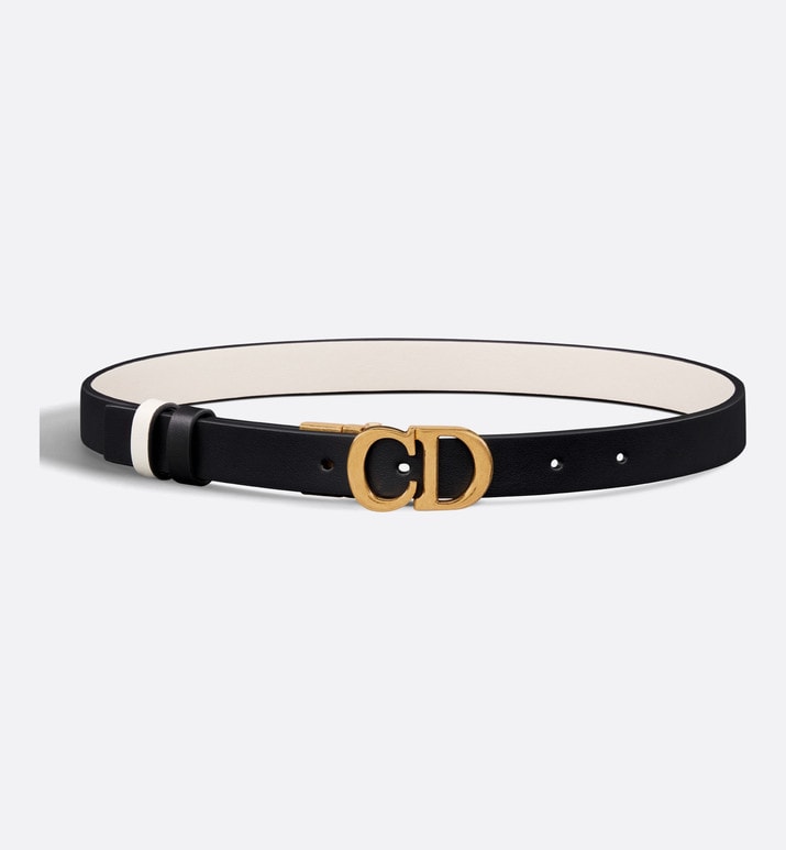 Reversible Saddle Belt • Black and Latte Smooth Calfskin, 20 MM