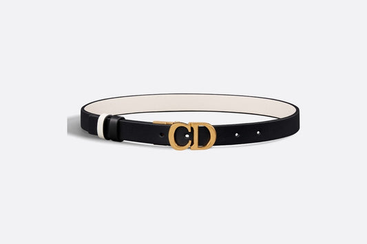 Reversible Saddle Belt • Black and Latte Smooth Calfskin, 20 MM