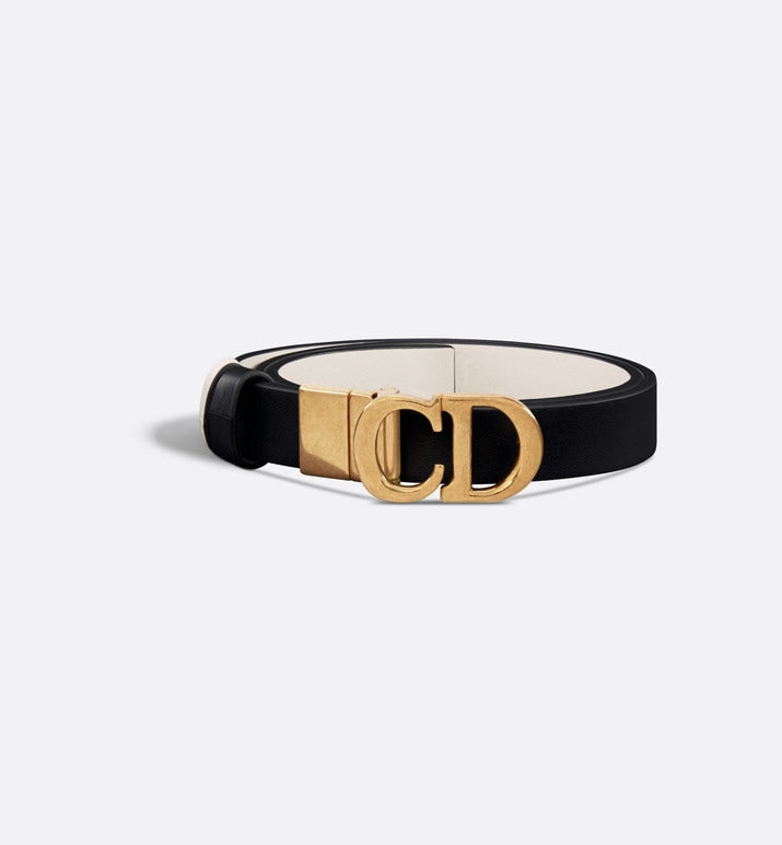 Reversible Saddle Belt • Black and Latte Smooth Calfskin, 20 MM