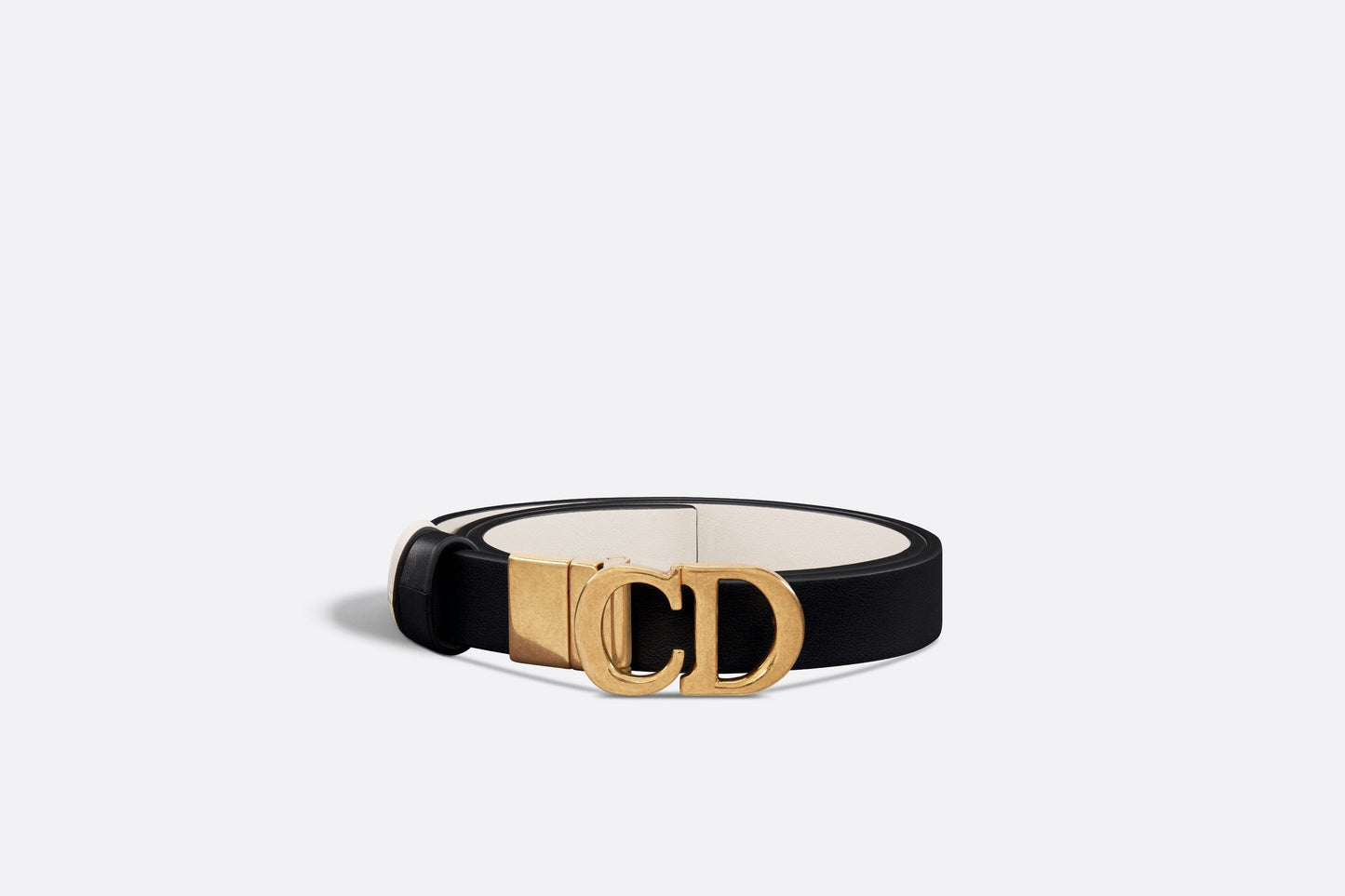 Reversible Saddle Belt • Black and Latte Smooth Calfskin, 20 MM