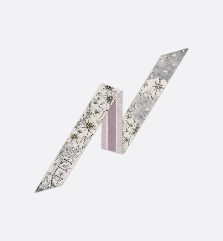 ABCDior E Edelweiss - Étoile Mitzah Scarf • Ivory Multicolor Silk Twill