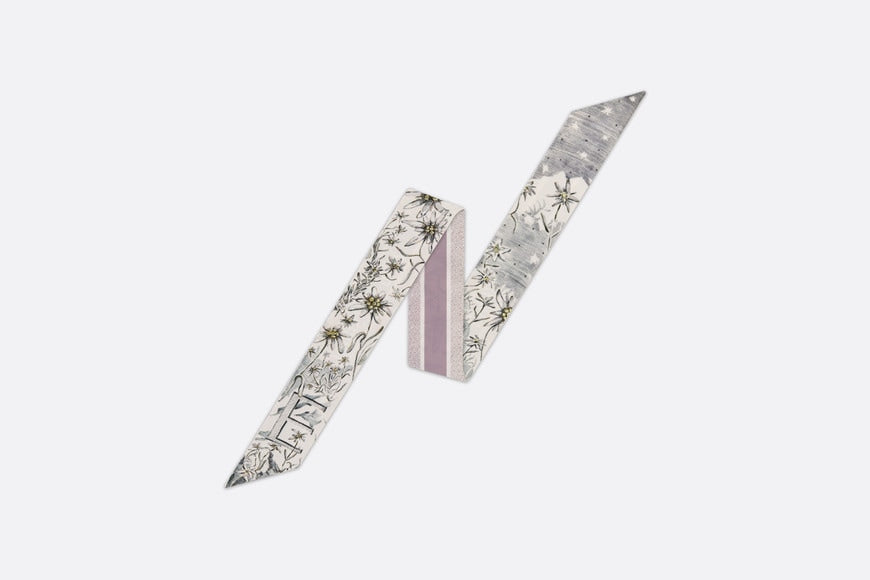 ABCDior E Edelweiss - Étoile Mitzah Scarf • Ivory Multicolor Silk Twill