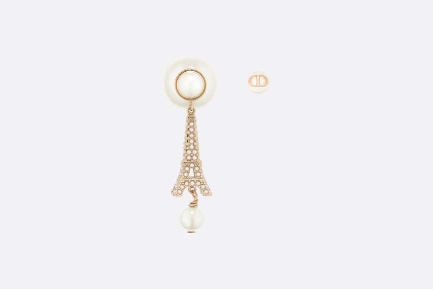 Dior Tribales Earrings • Gold-Finish Metal and White Resin Pearls