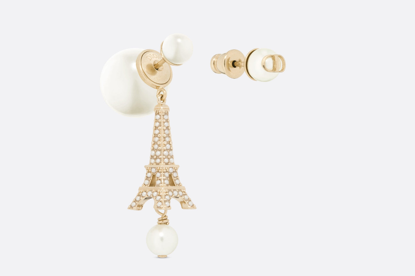 Dior Tribales Earrings • Gold-Finish Metal and White Resin Pearls