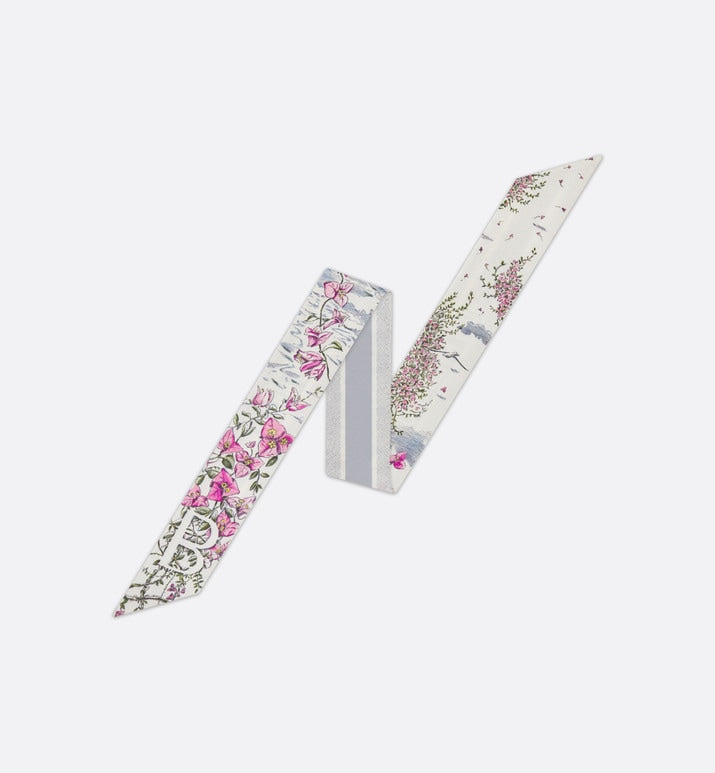 ABCDior B Bougainvillée - Brise Marine Mitzah Scarf • Ivory Multicolor Silk Twill