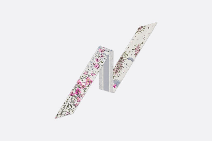 ABCDior B Bougainvillée - Brise Marine Mitzah Scarf • Ivory Multicolor Silk Twill