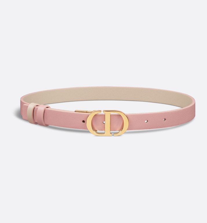 30 Montaigne Reversible Belt • Antique Pink and Powder Beige Smooth Calfskin, 20 MM