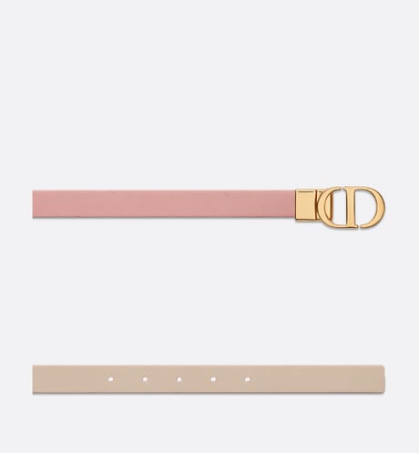 30 Montaigne Reversible Belt • Antique Pink and Powder Beige Smooth Calfskin, 20 MM