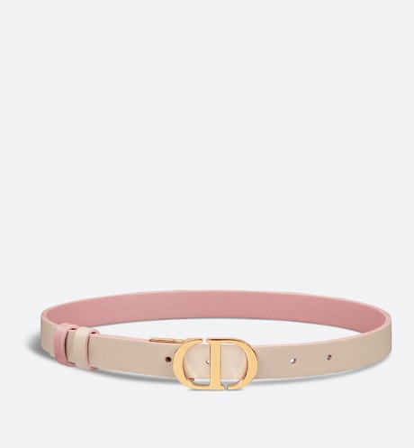 30 Montaigne Reversible Belt • Antique Pink and Powder Beige Smooth Calfskin, 20 MM