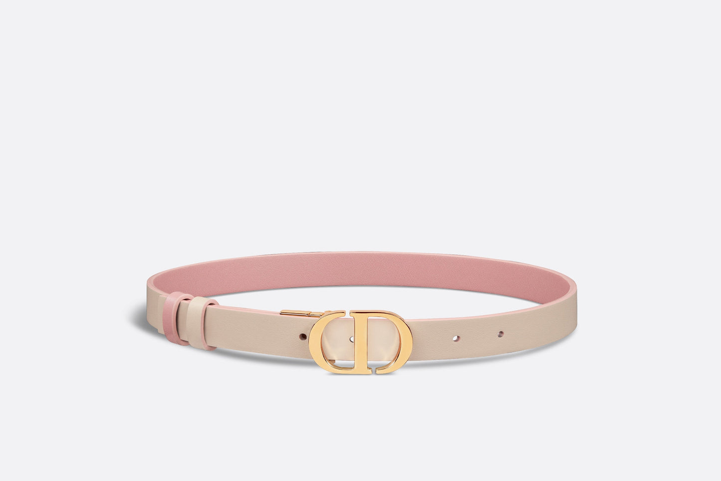 30 Montaigne Reversible Belt • Antique Pink and Powder Beige Smooth Calfskin, 20 MM