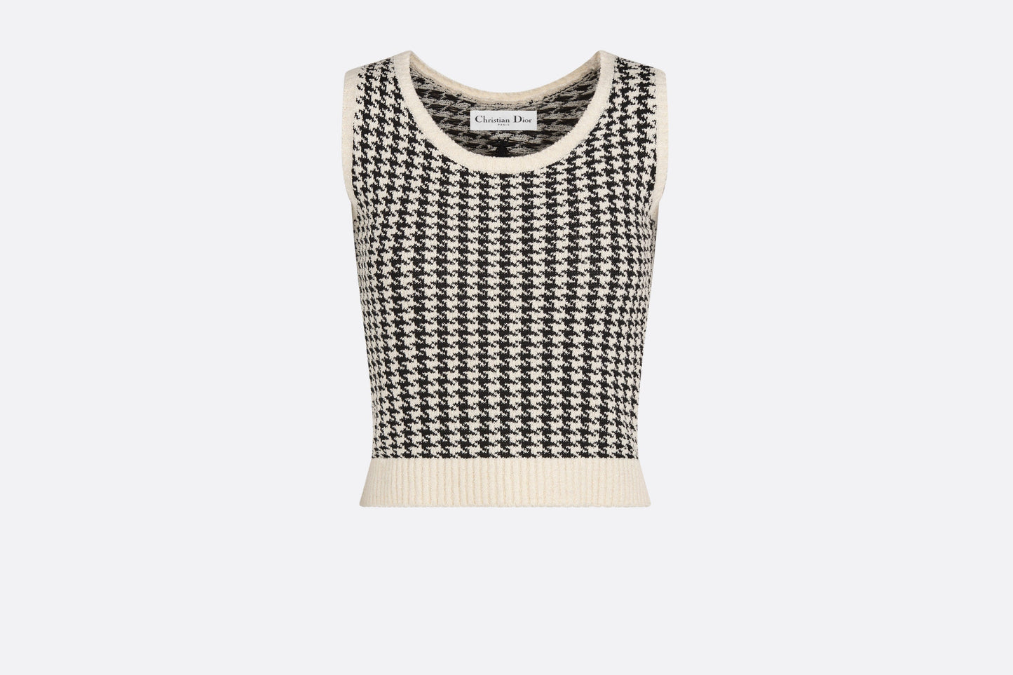Twin-Set • Black and White Houndstooth Technical Cotton Knit