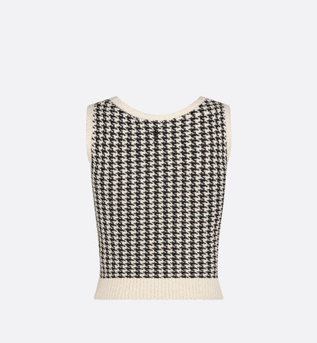 Twin-Set • Black and White Houndstooth Technical Cotton Knit