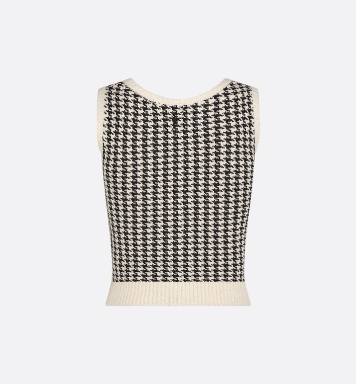 Twin-Set • Black and White Houndstooth Technical Cotton Knit
