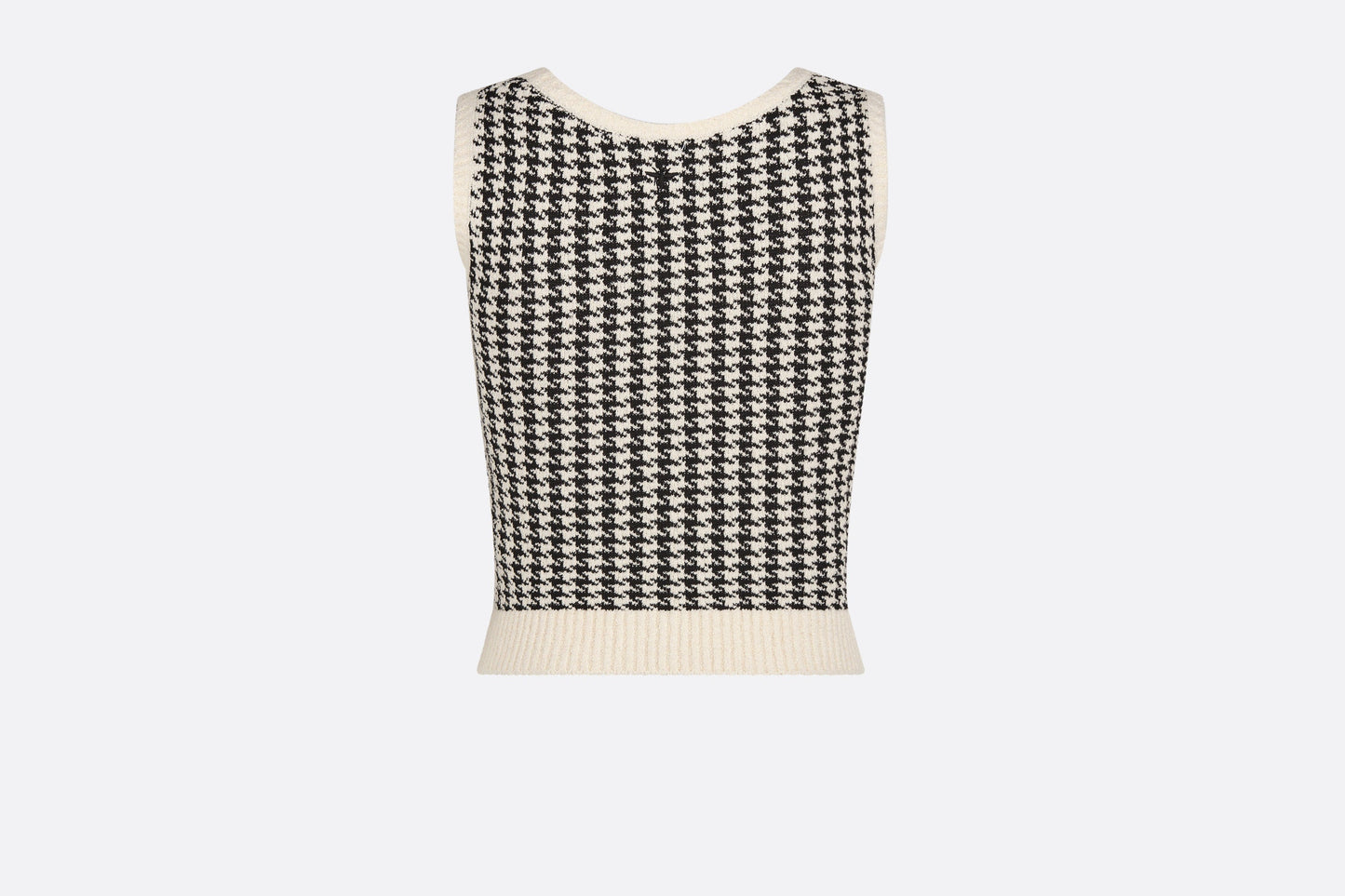 Twin-Set • Black and White Houndstooth Technical Cotton Knit