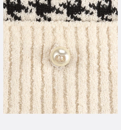 Twin-Set • Black and White Houndstooth Technical Cotton Knit