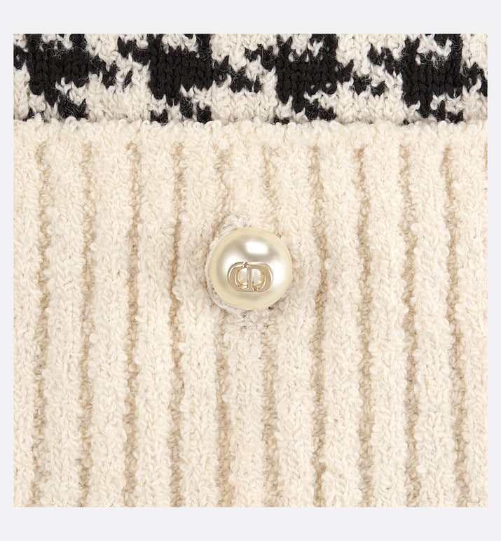 Twin-Set • Black and White Houndstooth Technical Cotton Knit