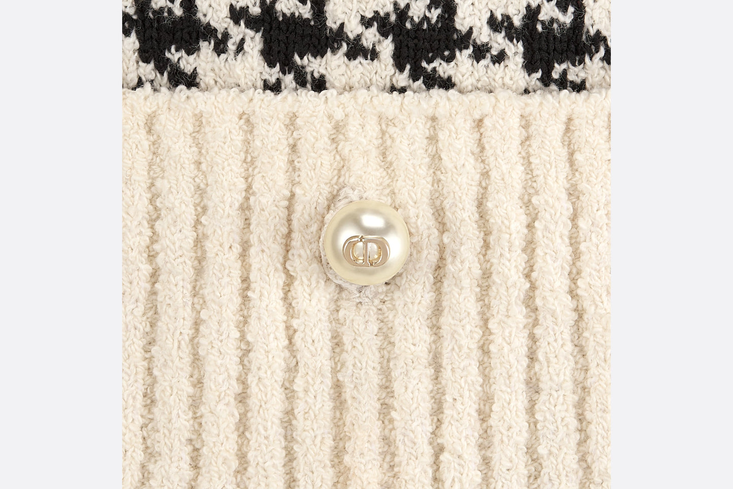 Twin-Set • Black and White Houndstooth Technical Cotton Knit