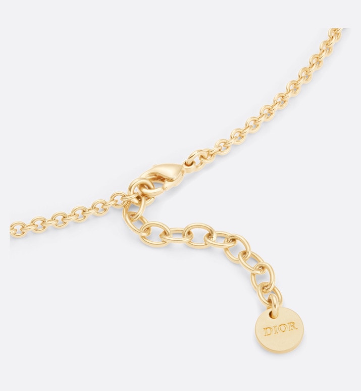 Petit CD Necklace • Gold-Finish Metal and White Resin Pearls