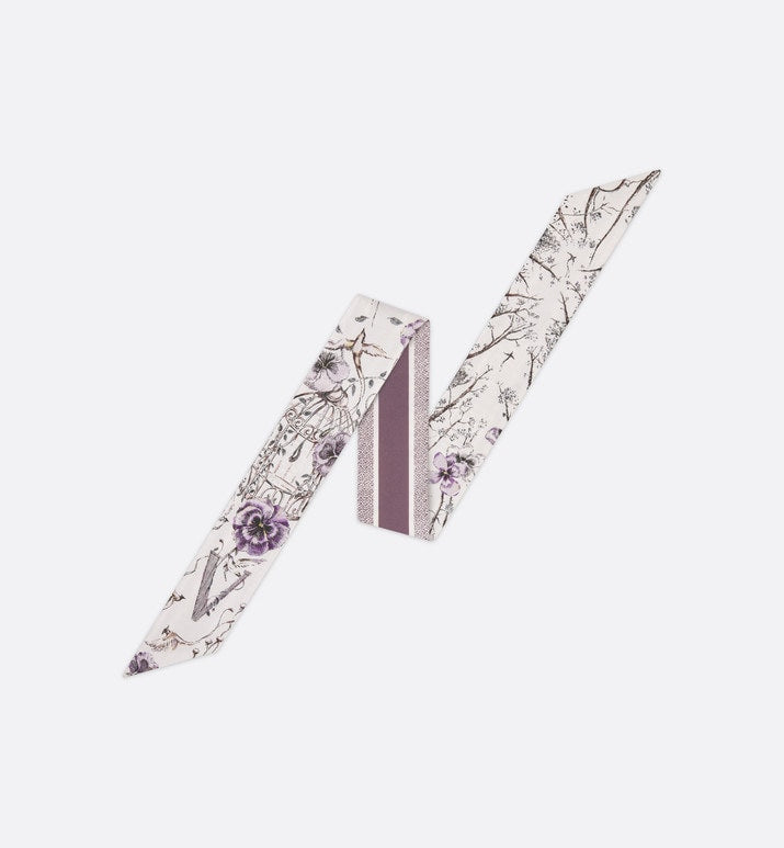 ABCDior V Violette - Voler Mitzah Scarf • Ivory Multicolor Silk Twill