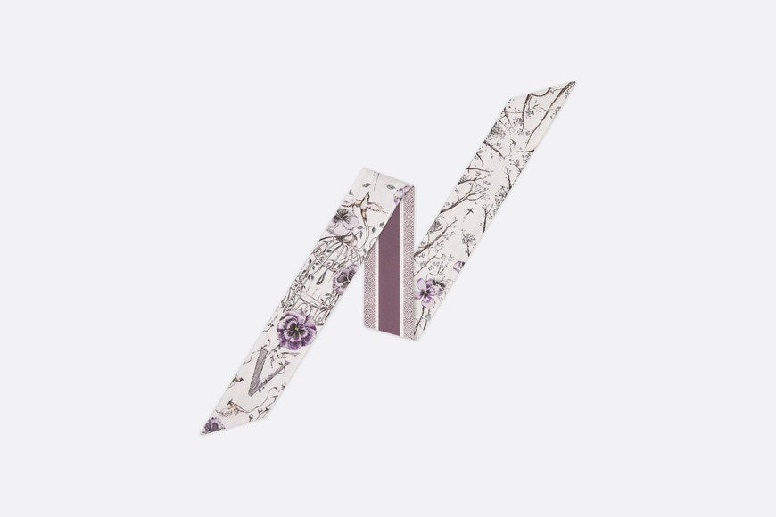 ABCDior V Violette - Voler Mitzah Scarf • Ivory Multicolor Silk Twill