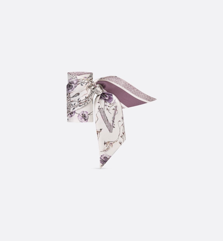 ABCDior V Violette - Voler Mitzah Scarf • Ivory Multicolor Silk Twill