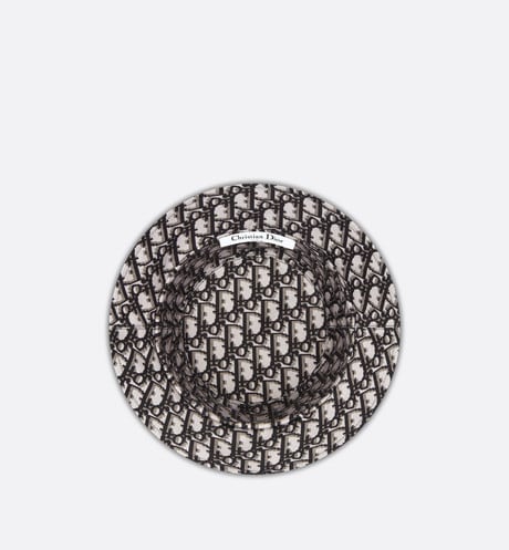 Teddy-D Plan de Paris Reversible Small Brim Bucket Hat • Beige and Black Cotton Blend