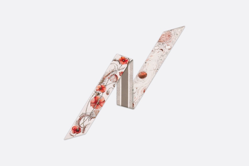ABCDior C Coquelicot - Comète Mitzah Scarf • Ivory Multicolor Silk Twill