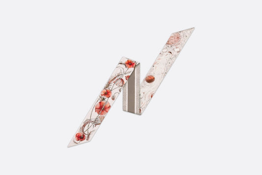 ABCDior C Coquelicot - Comète Mitzah Scarf • Ivory Multicolor Silk Twill