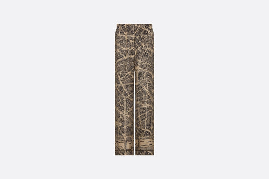Dior Chez Moi Pants • Beige and Black Silk Twill with Plan de Paris Motif