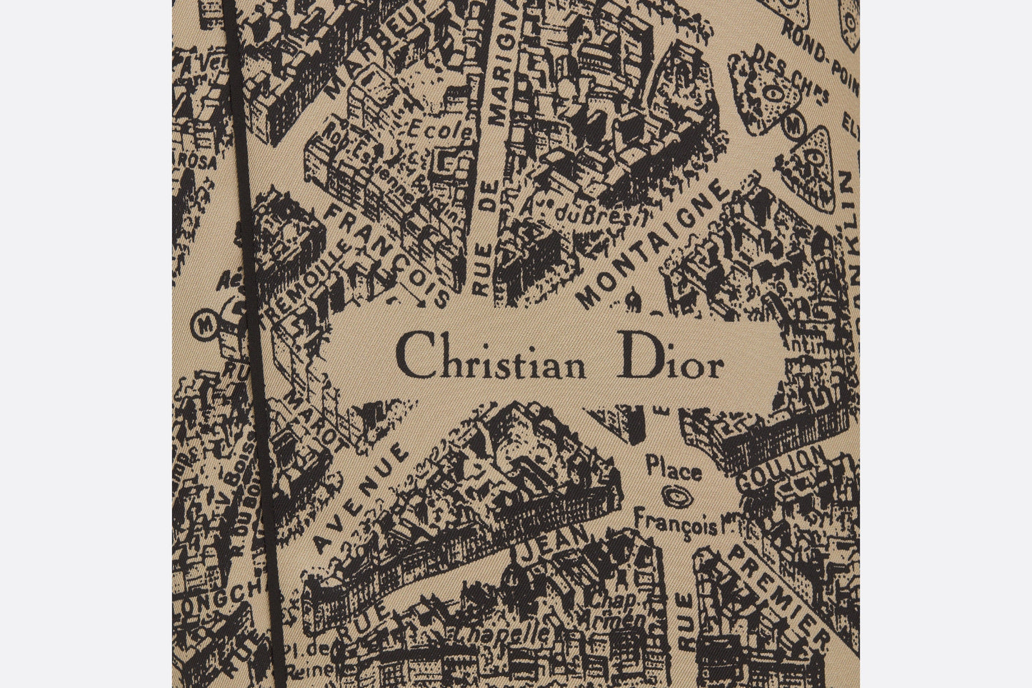 Dior Chez Moi Pants • Beige and Black Silk Twill with Plan de Paris Motif