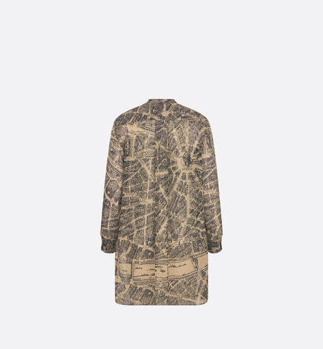 Blouse • Beige and Black Cotton Voile with Plan de Paris Motif