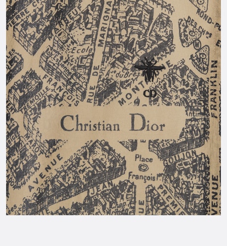 Blouse • Beige and Black Cotton Voile with Plan de Paris Motif