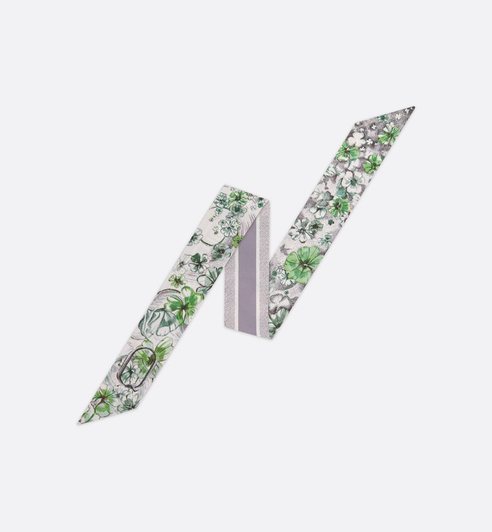 ABCDior Q Quadrilobe - Quand Vient le Soir Mitzah Scarf • Ivory Multicolor Silk Twill