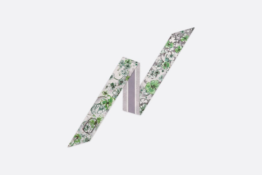 ABCDior Q Quadrilobe - Quand Vient le Soir Mitzah Scarf • Ivory Multicolor Silk Twill