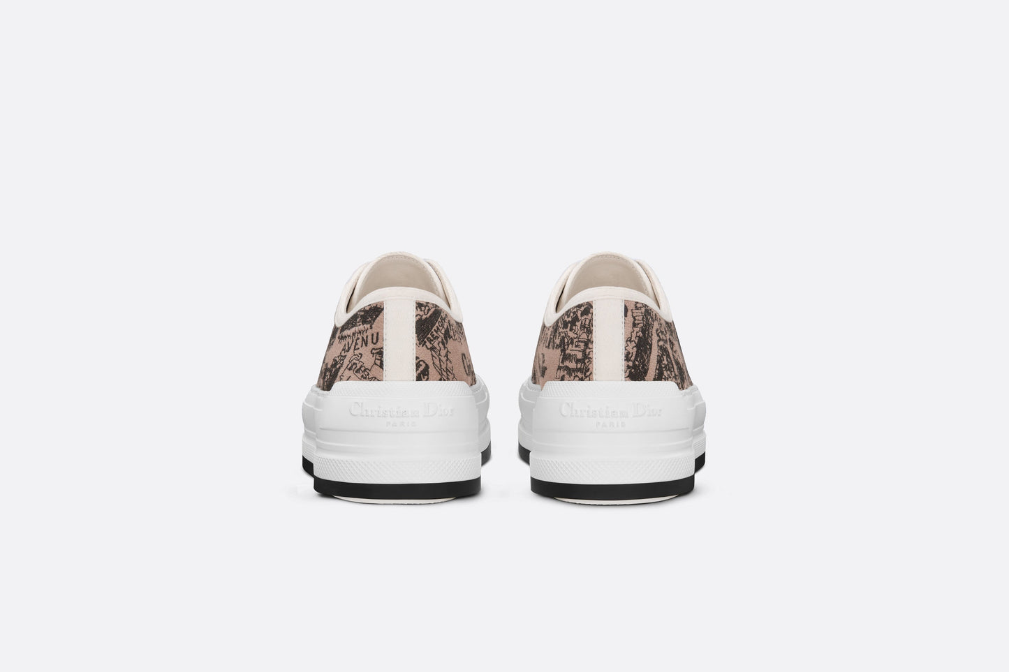 Walk'n'Dior Platform Sneaker • Beige and Black Cotton Embroidered with Plan de Paris Motif