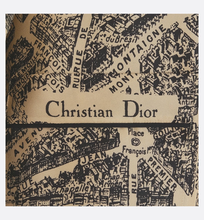 Dior Chez Moi Shirt • Beige and Black Silk Twill with Plan de Paris Motif
