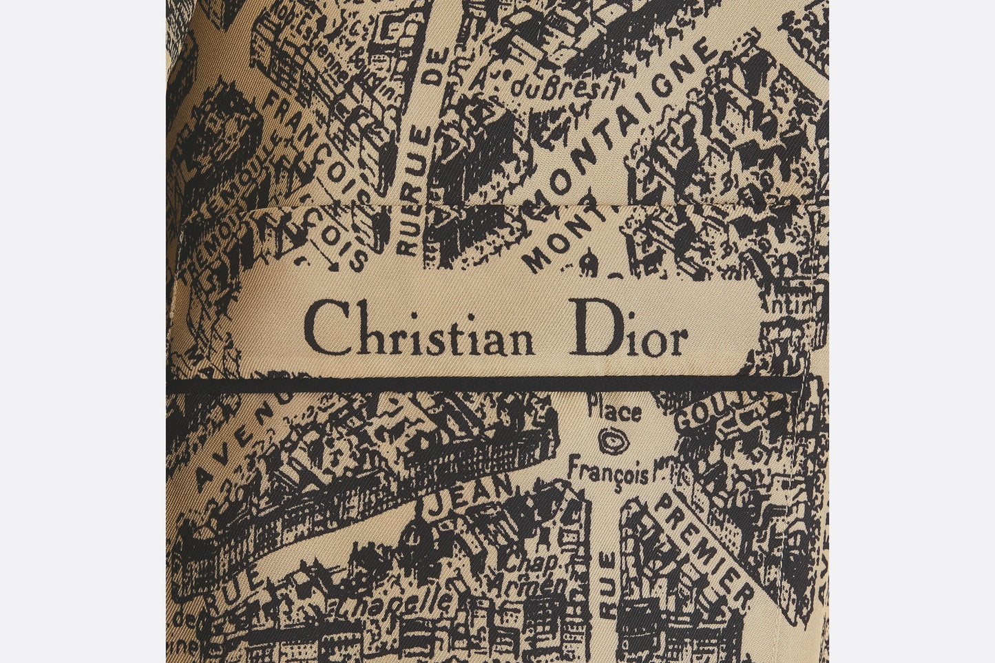 Dior Chez Moi Shirt • Beige and Black Silk Twill with Plan de Paris Motif