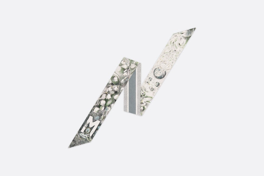 ABCDior M Muguet - Merveille Mitzah Scarf • Ivory Multicolor Silk Twill