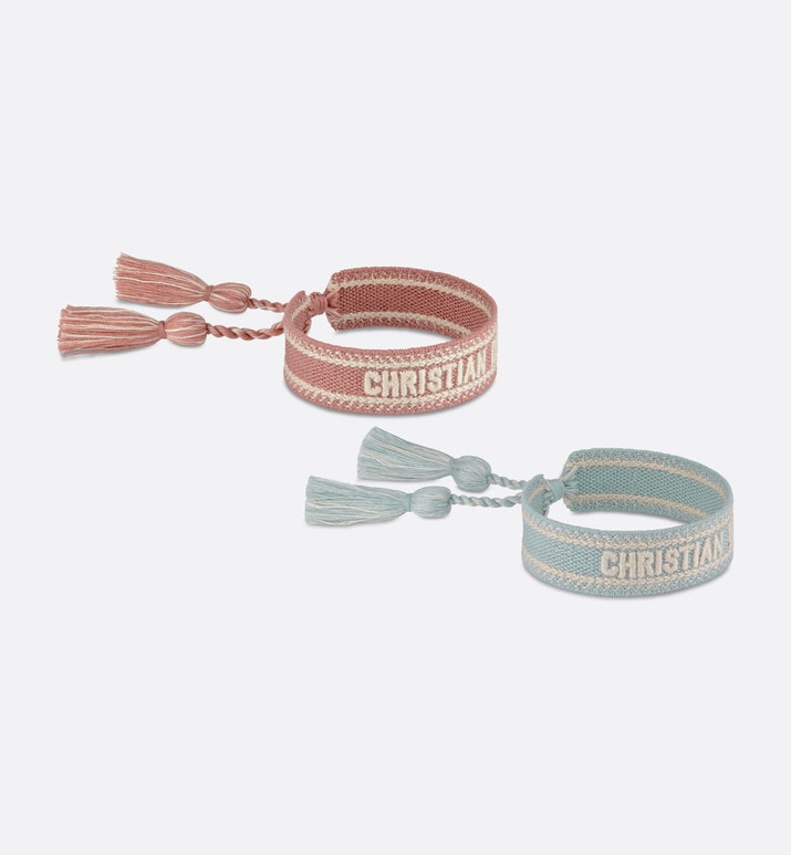 J'Adior Bracelet Set • Placid Blue and Pink Cotton