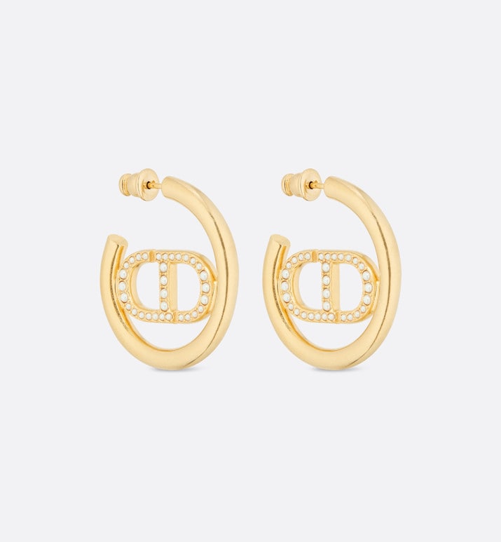 30 Montaigne Earrings • Gold-Finish Metal and White Resin Pearls