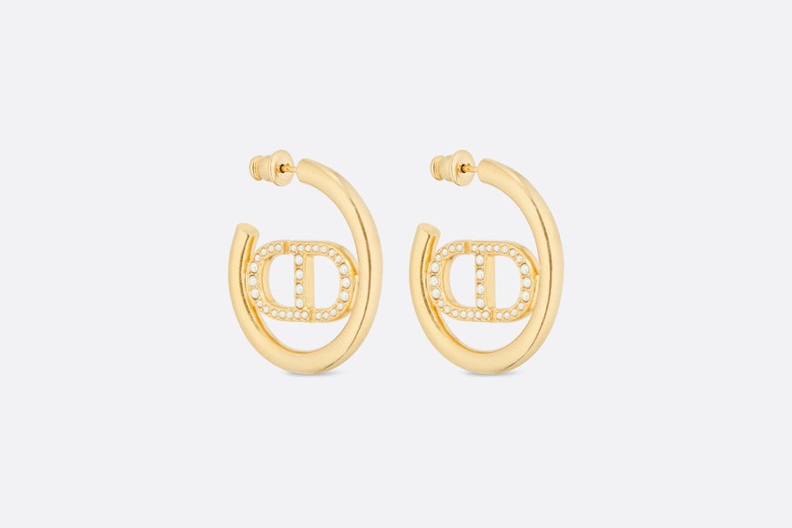30 Montaigne Earrings • Gold-Finish Metal and White Resin Pearls