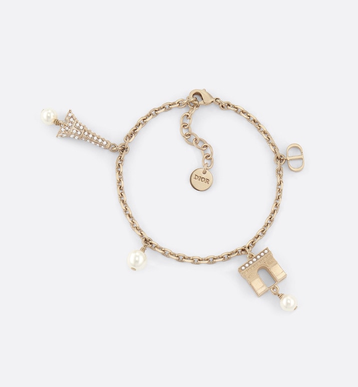 Plan de Paris Bracelet • Gold-Finish Metal and White Resin Pearls