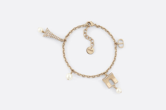 Plan de Paris Bracelet • Gold-Finish Metal and White Resin Pearls