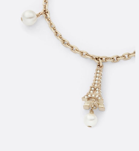 Plan de Paris Bracelet • Gold-Finish Metal and White Resin Pearls