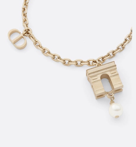 Plan de Paris Bracelet • Gold-Finish Metal and White Resin Pearls