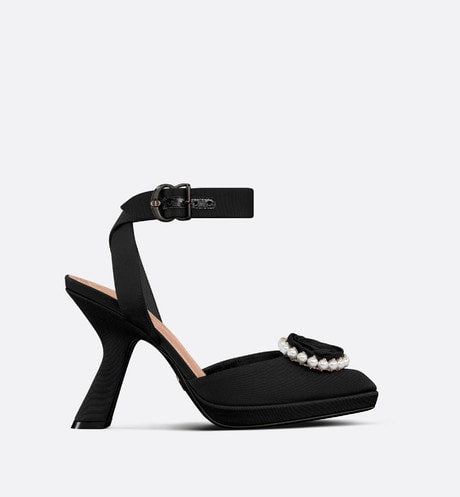 Dior Rose Pump • Black Grosgrain and White Resin Pearls