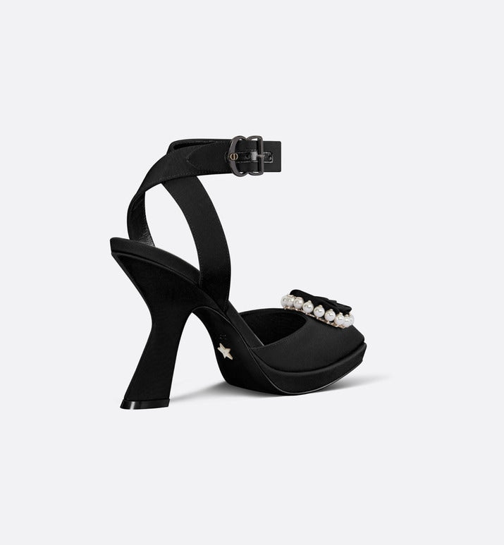 Dior Rose Pump • Black Grosgrain and White Resin Pearls