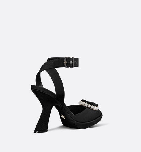 Dior Rose Pump • Black Grosgrain and White Resin Pearls