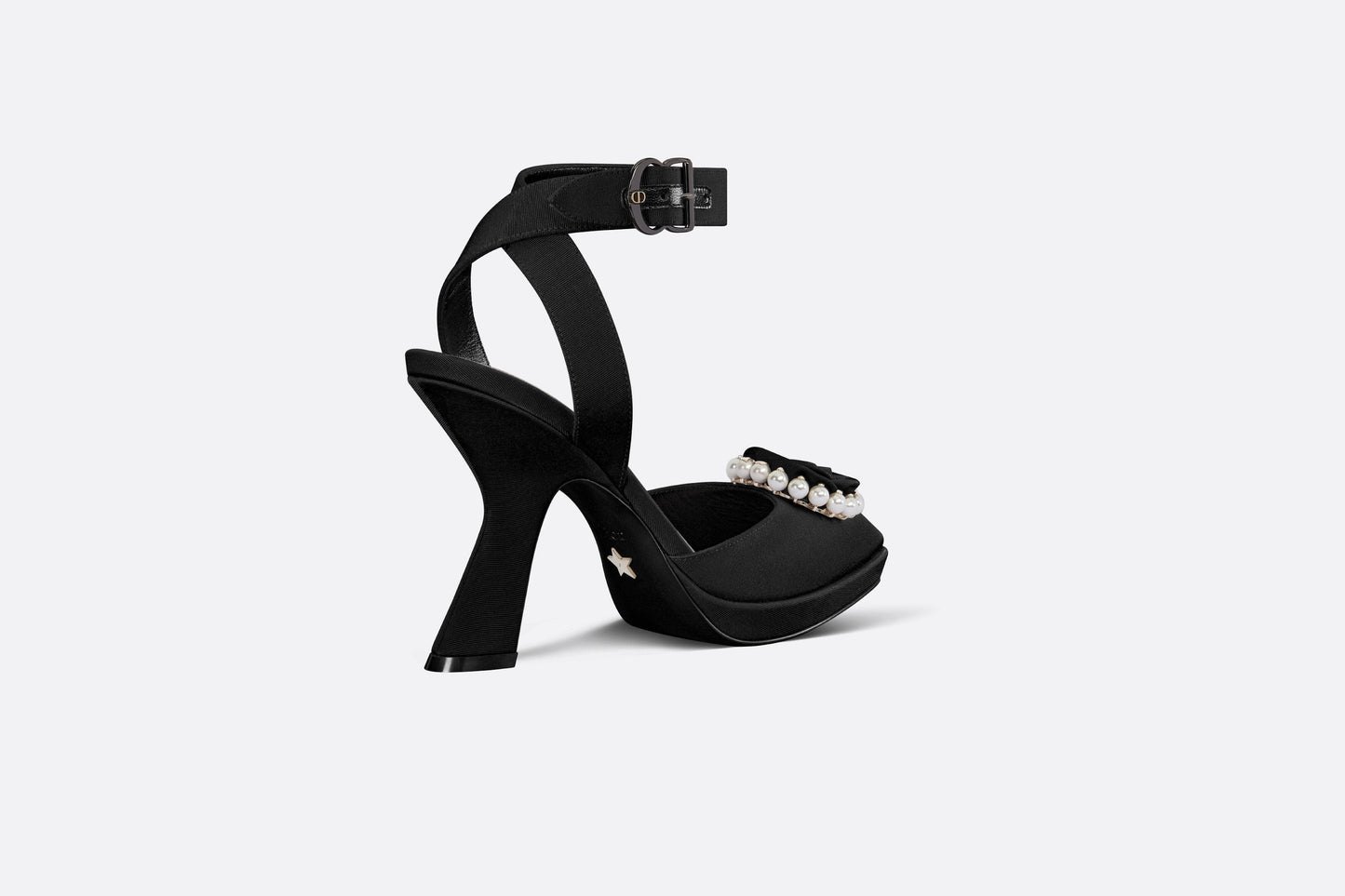 Dior Rose Pump • Black Grosgrain and White Resin Pearls