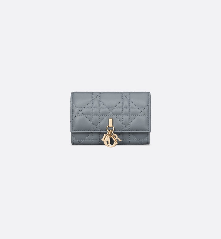 Miss Dior Glycine Wallet • Cloud Blue Cannage Lambskin